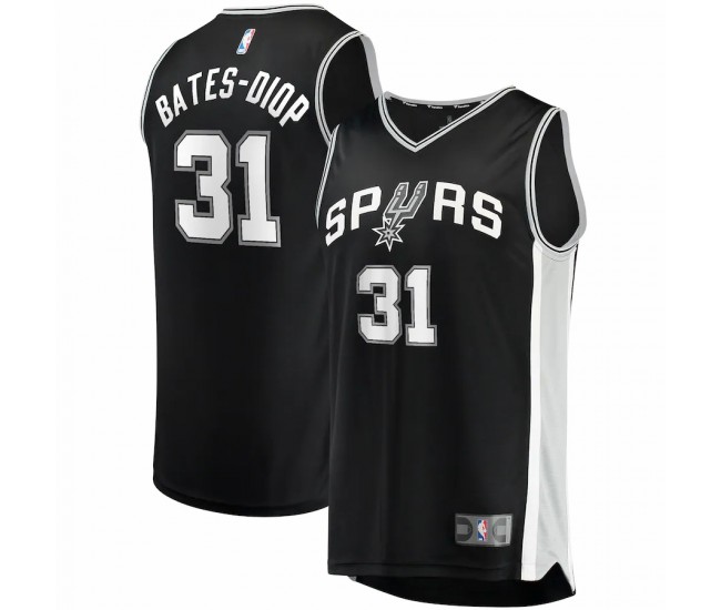 San Antonio Spurs Keita Bates-Diop Men's Fanatics Branded Black 2021/22 Fast Break Replica Jersey - Icon Edition