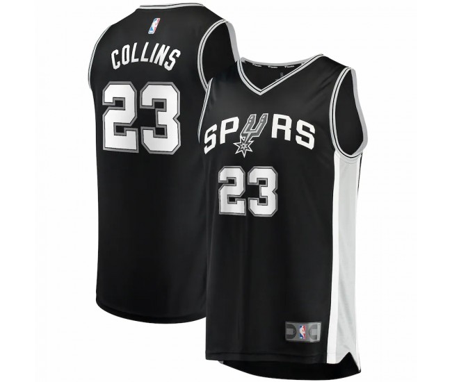 San Antonio Spurs Zach Collins Men's Fanatics Branded Black 2021/22 Fast Break Replica Jersey - Icon Edition