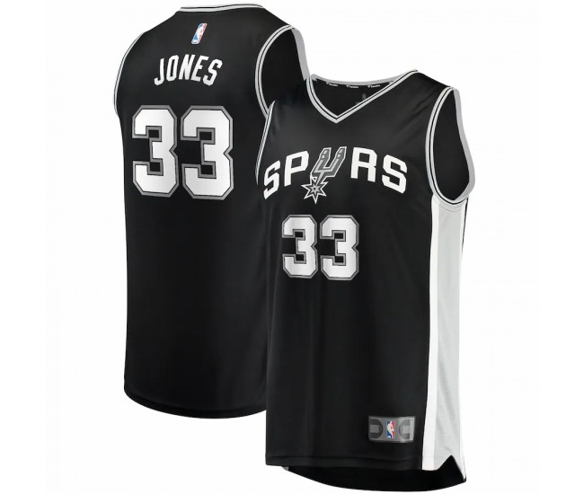 San Antonio Spurs Tre Jones Men's Fanatics Branded Black 2021/22 Fast Break Replica Jersey - Icon Edition