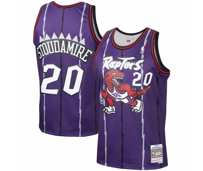 Toronto Raptors Damon Stoudamire Men's Mitchell & Ness Purple 1995-96 Hardwood Classics Swingman Player Jersey