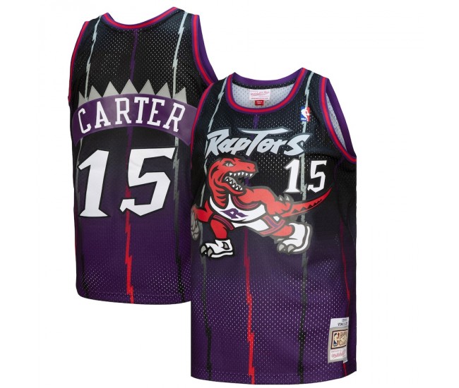 Toronto Raptors Vince Carter Men's Mitchell & Ness Purple/Black 1998/99 Hardwood Classics Fadeaway Swingman Player Jersey