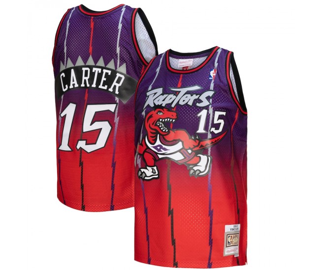 Toronto Raptors Vince Carter Men's Mitchell & Ness Red/Purple 1998/99 Hardwood Classics Fadeaway Swingman Player Jersey