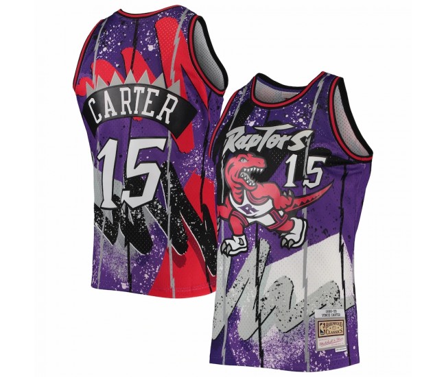 Toronto Raptors Vince Carter Men's Mitchell & Ness Purple Hardwood Classics 1998-99 Hyper Hoops Swingman Jersey