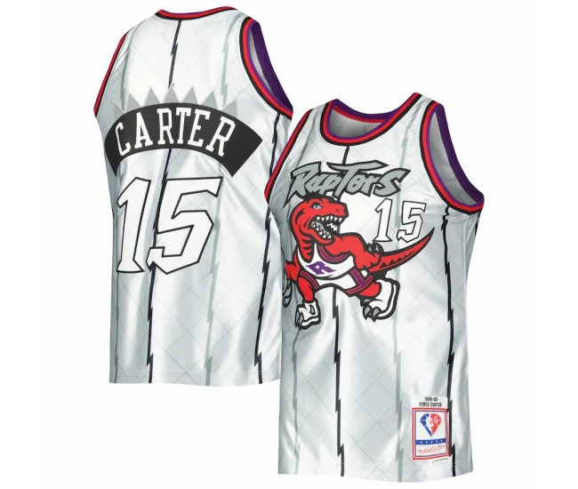 Toronto Raptors Vince Carter Men's Mitchell & Ness Platinum 1998-99 Hardwood Classics 75th Anniversary Swingman Jersey