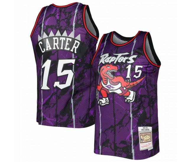 Toronto Raptors Vince Carter Men's Mitchell & Ness Purple 1998-99 Hardwood Classics Marble Swingman Jersey