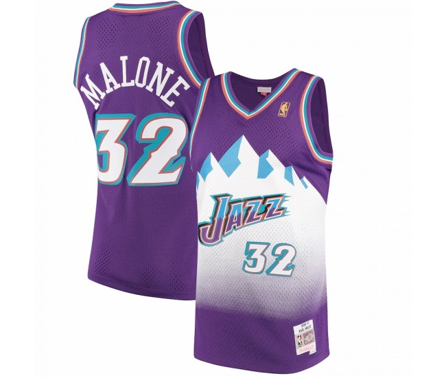 Utah Jazz Karl Malone Men's Mitchell & Ness Purple 1996-97 Hardwood Classics Swingman Jersey