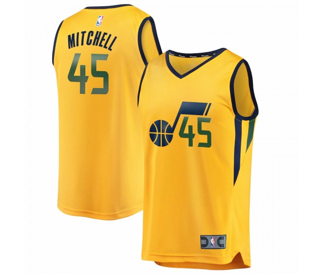 Utah Jazz Donovan Mitchell Men's Fanatics Branded Gold Fast Break Replica Jersey - Statement Edition