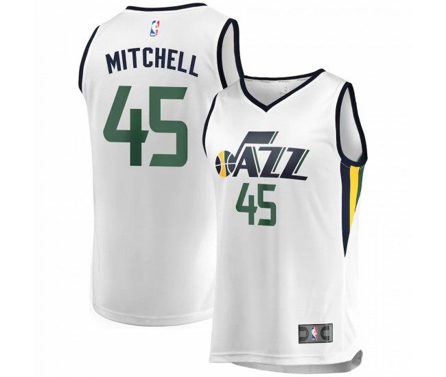 Utah Jazz Donovan Mitchell Men's Fanatics Branded White Fast Break Replica Jersey - Association Edition