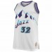 Utah Jazz Karl Malone Men's Mitchell & Ness White Big & Tall Hardwood Classics Jersey