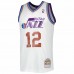 Utah Jazz John Stockton Men's Mitchell & Ness White 1991-92 Hardwood Classics Reload 3.0 Swingman Jersey