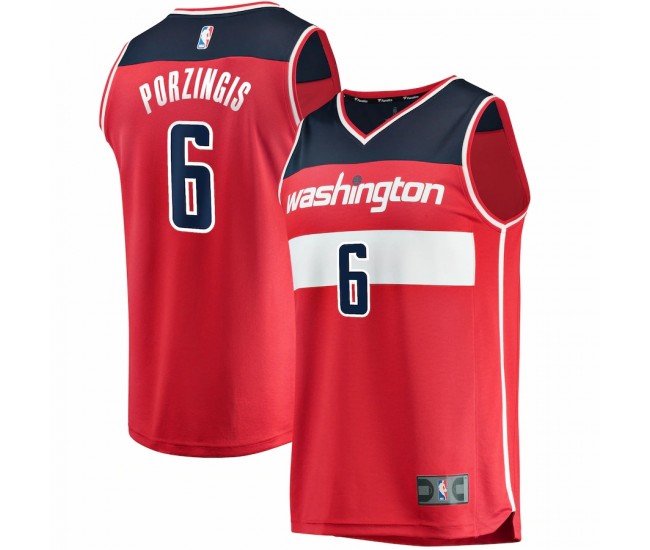 Washington Wizards Kristaps Porzingis Men's Fanatics Branded Red 2021/22 Fast Break Replica Jersey - Icon Edition