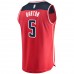 Washington Wizards Will Barton Men's Fanatics Branded Red Fast Break Replica Jersey - Icon Edition