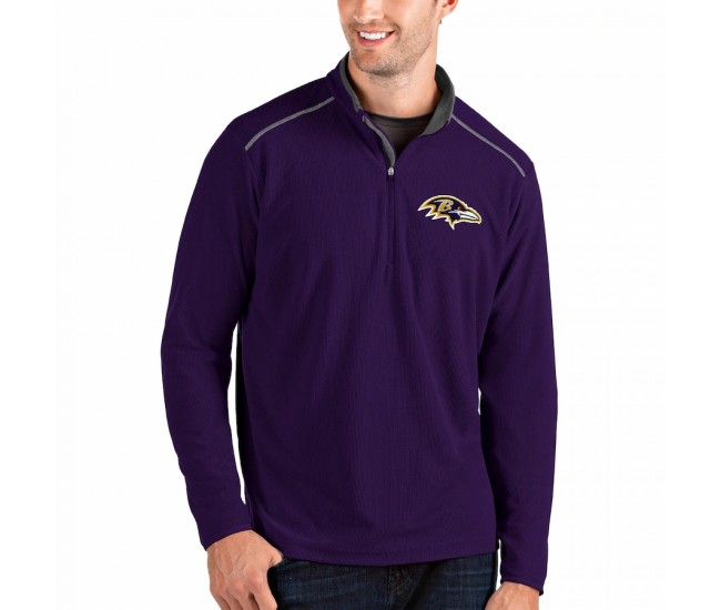 Baltimore Ravens Men's Antigua Purple/Gray Glacier Quarter-Zip Pullover Jacket