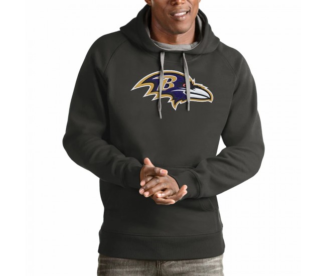 Baltimore Ravens Men's Antigua Charcoal Victory Pullover Hoodie