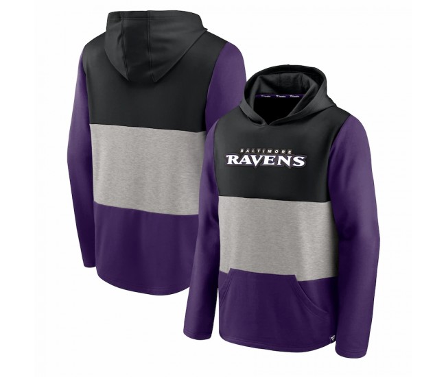 Baltimore Ravens Men's Fanatics Branded Black/Purple Linear Logo Pullover Hoodie