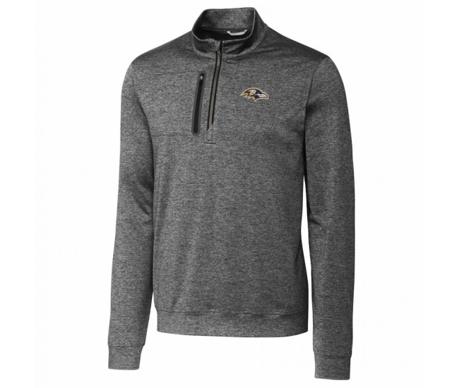 Baltimore Ravens Men's Cutter & Buck Gray Stealth Quarter-Zip Jacket