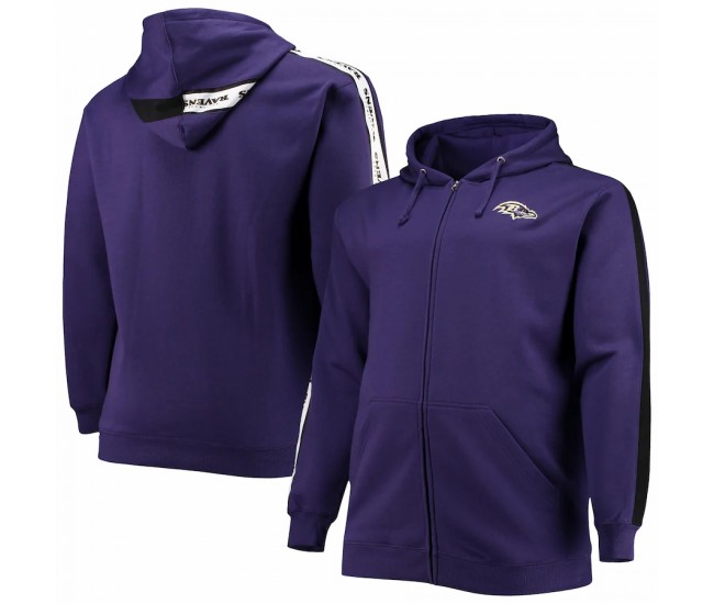 Baltimore Ravens Men's Fanatics Branded Purple Big & Tall Full-Zip Hoodie