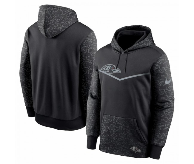 Baltimore Ravens Men's Nike Black RFLCTV Chevron Pullover Hoodie