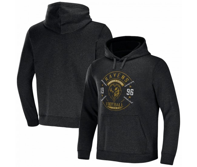 Baltimore Ravens Men's NFL x Darius Rucker Collection by Fanatics Heather Charcoal Radar Pullover Hoodie