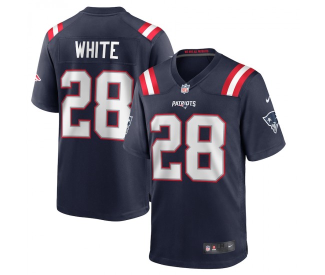 New England Patriots James White Men's Nike Navy Game Player Jersey