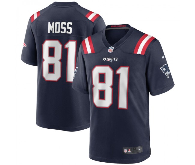 New England Patriots Randy Moss Men's Nike Navy Game Retired Player Jersey