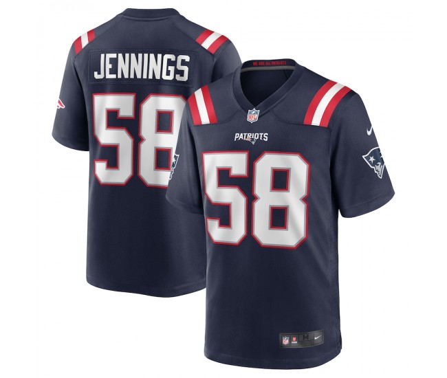 New England Patriots Anfernee Jennings Men's Nike Navy Team Game Jersey