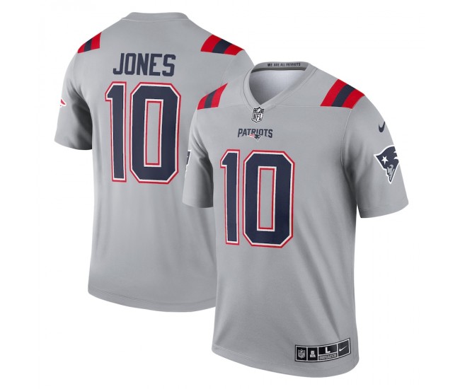 New England Patriots Mac Jones Men's Nike Gray Inverted Legend Jersey