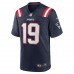 New England Patriots Malcolm Perry Men's Nike Navy Game Player Jersey