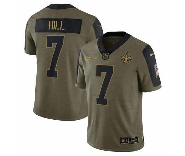 New Orleans Saints Taysom Hill Men's Nike Olive 2021 Salute To Service Limited Player Jersey