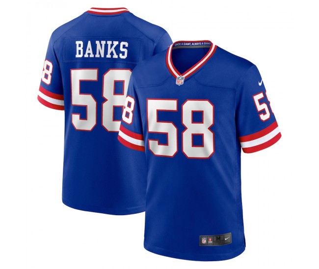 New York Giants Carl Banks Men's Nike Royal Classic Retired Player Game Jersey