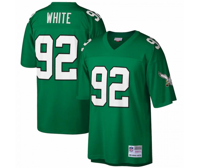 Philadelphia Eagles Reggie White Men's Mitchell & Ness Kelly Green Big & Tall 1990 Retired Player Replica Jersey