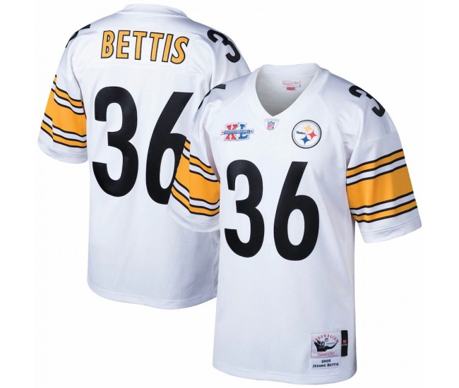 Pittsburgh Steelers Jerome Bettis Men's Mitchell & Ness White 2005 Authentic Throwback Retired Player Jersey