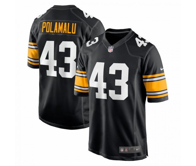 Pittsburgh Steelers Troy Polamalu Men's Nike Black Retired Player Jersey