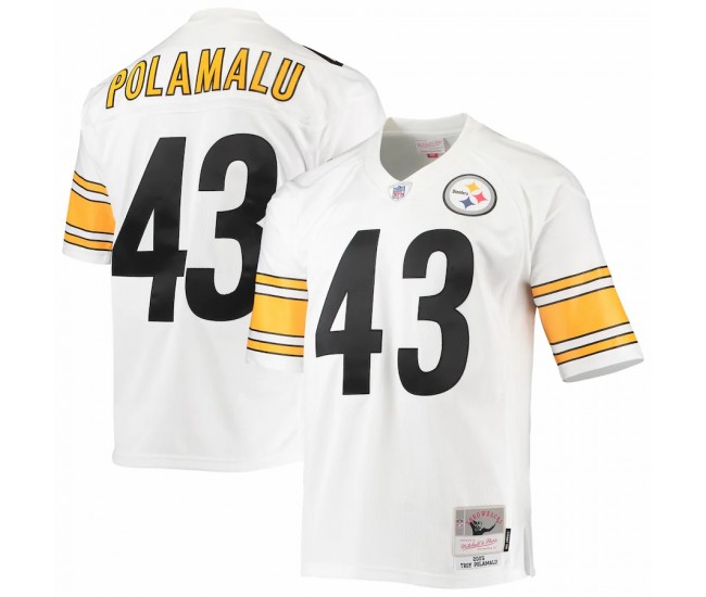 Pittsburgh Steelers Troy Polamalu Men's Mitchell & Ness White 2005 Legacy Replica Jersey