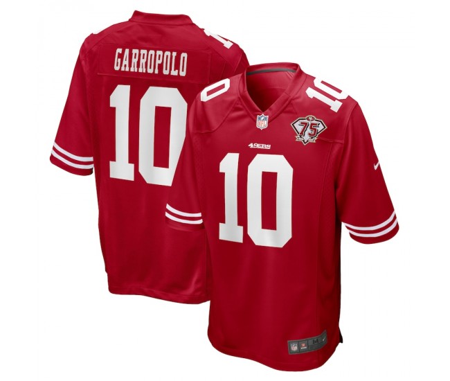 San Francisco 49ers Jimmy Garoppolo Men's Nike Scarlet 75th Anniversary Game Jersey