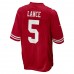 San Francisco 49ers Trey Lance Men's Nike Scarlet Game Jersey