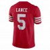 San Francisco 49ers Trey Lance Men's Nike Scarlet Vapor Limited Jersey