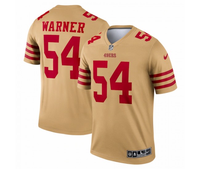 San Francisco 49ers Fred Warner Men's Nike Gold Inverted Legend Jersey