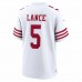 San Francisco 49ers Trey Lance Men's Nike White Player Game Jersey