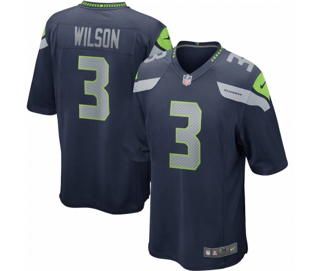 Seattle Seahawks Russell Wilson Men's Nike College Navy Game Player Jersey