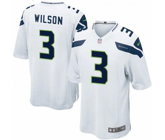 Seattle Seahawks Russell Wilson Mens Nike White Game Jersey