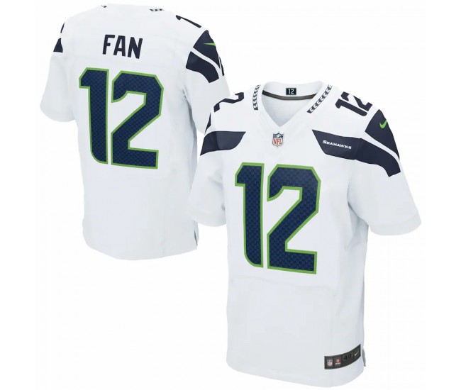 Seattle Seahawks 12s Mens Nike White Elite Jersey