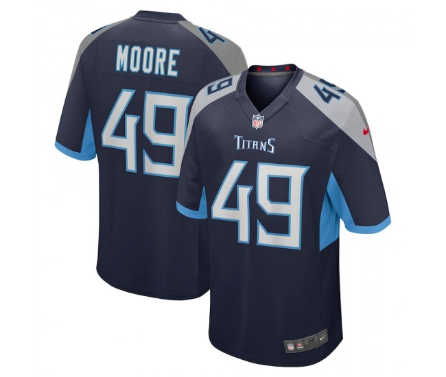 Tennessee Titans Briley Moore Men's Nike Navy Game Jersey