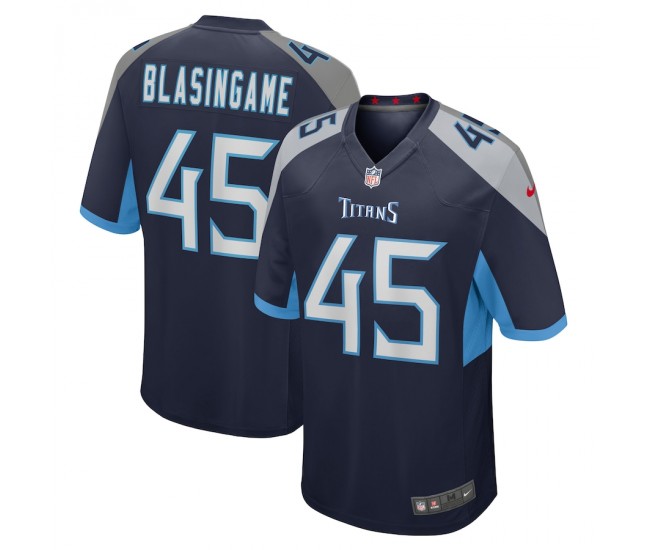 Tennessee Titans Khari Blasingame Men's Nike Navy Team Game Jersey