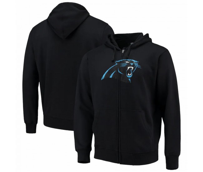 Carolina Panthers Men's G-III Sports by Carl Banks Black Primary Logo Full-Zip Hoodie