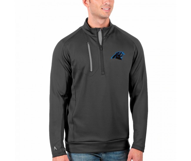 Carolina Panthers Men's Antigua Charcoal/Silver Generation Quarter-Zip Pullover Jacket