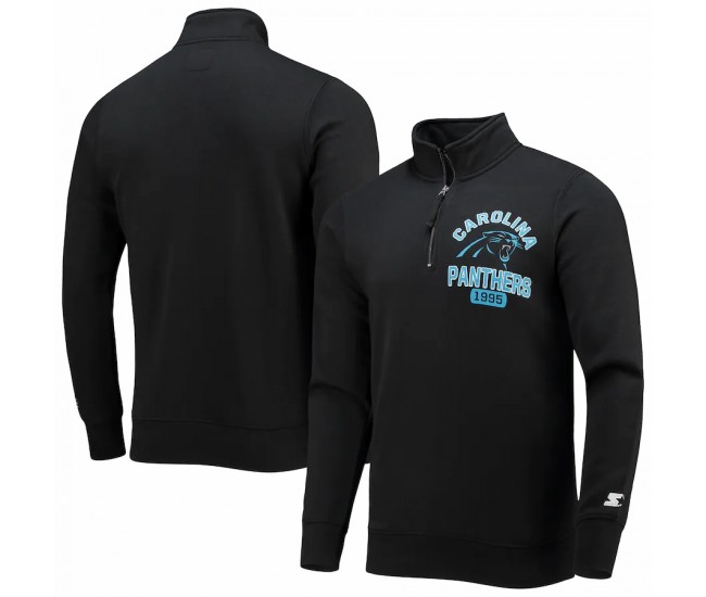 Carolina Panthers Men's Starter Black Heisman Quarter-Zip Jacket