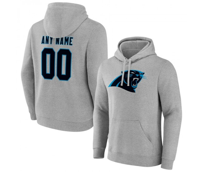 Carolina Panthers Men's Fanatics Branded Heathered Gray Team Authentic Custom Pullover Hoodie