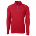 Carolina Panthers Men's Cutter & Buck Red Team Adapt Eco Knit Hybrid Recycled Quarter-Zip Pullover Top