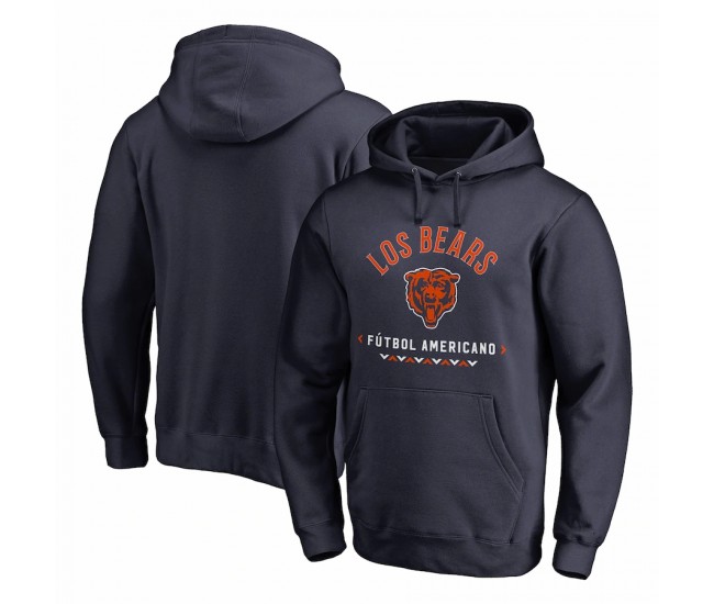 Chicago Bears Men's NFL Pro Line by Fanatics Branded Navy Futbol Americano Pullover Hoodie